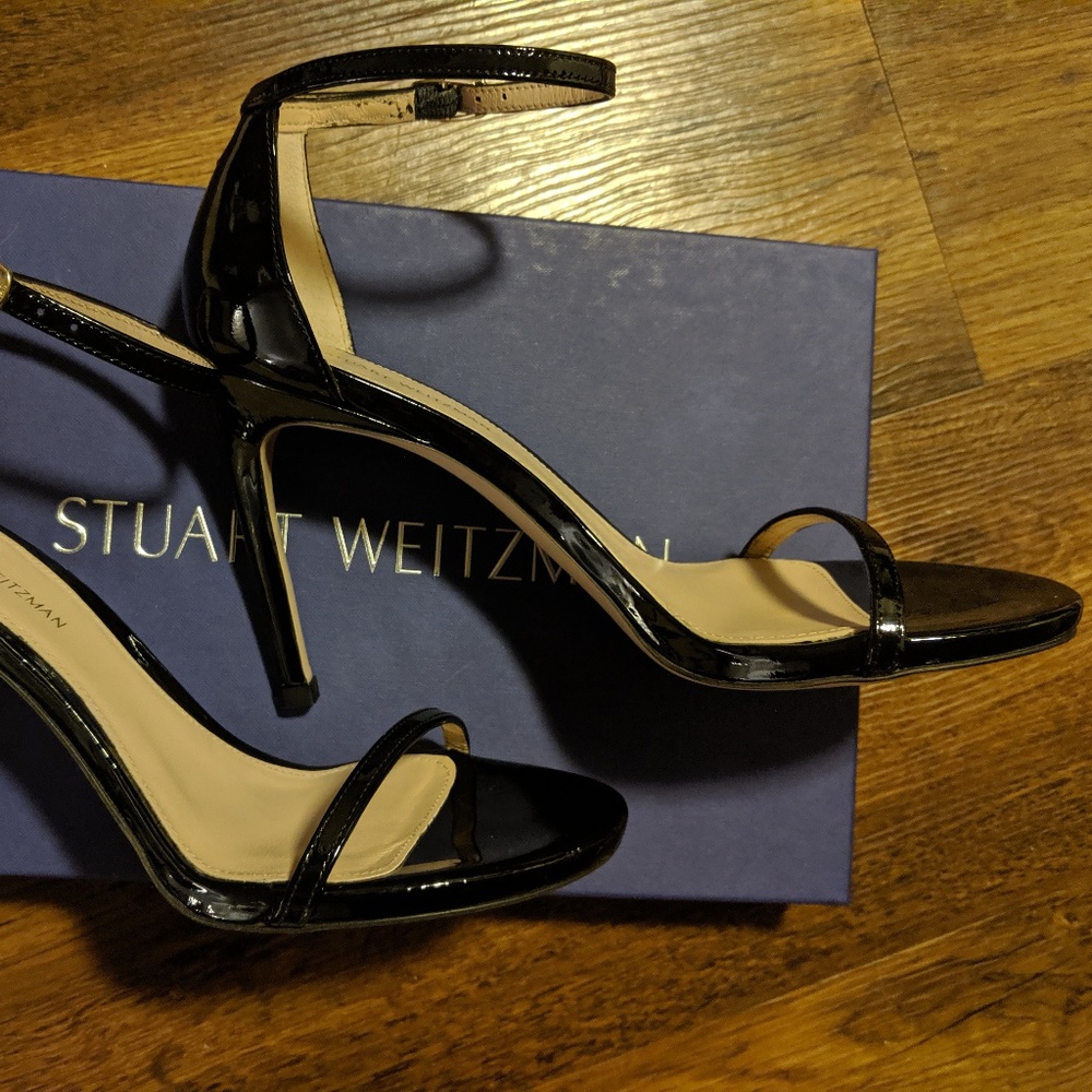 New Stuart Weitzman Black The Nudist Sandals